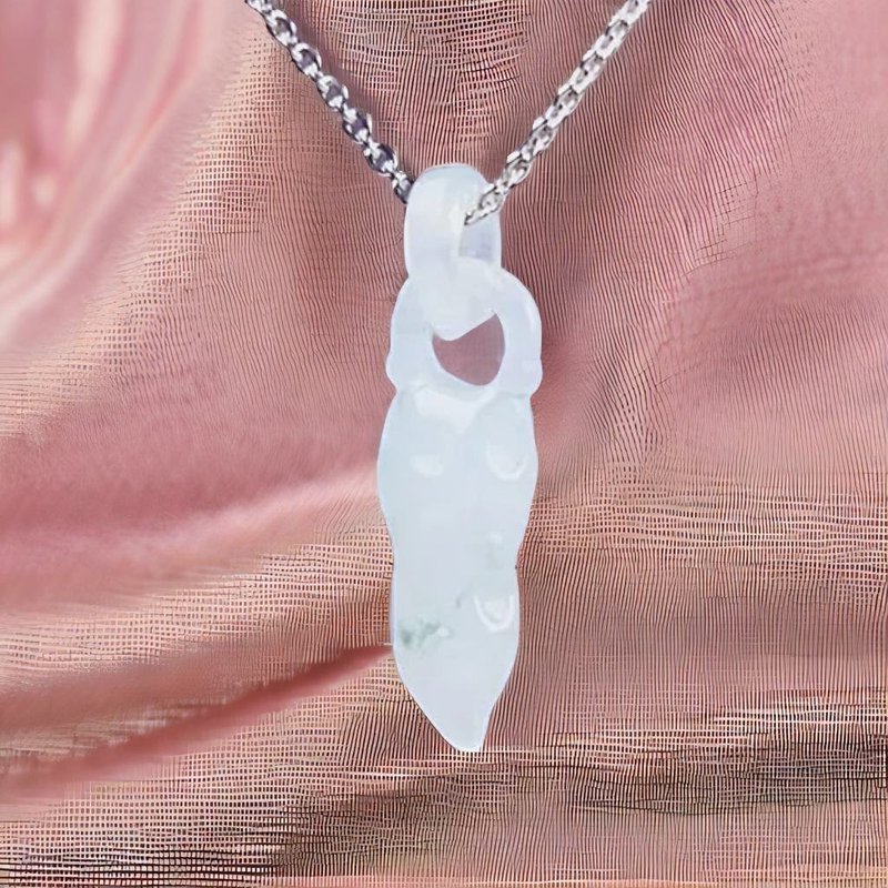 [Good Things Peanuts] Ice Flower Jade Peanut Necklace | Natural Burmese Jade Jade A Grade | Gift - สร้อยคอ - หยก สีใส