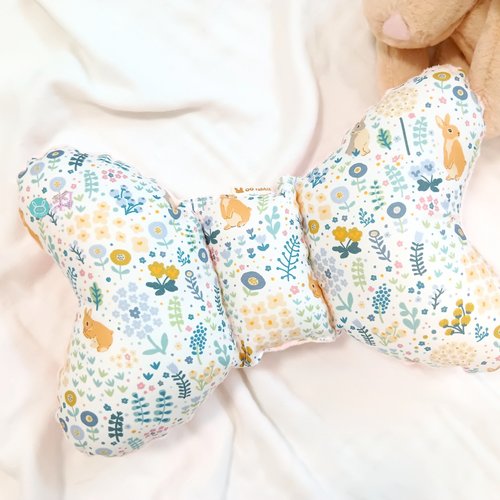QQ rabbit 手工嬰幼兒精品 彌月禮盒 免費繡名字。兔兔花園。蝴蝶枕 推車枕 嬰兒枕 寶寶枕