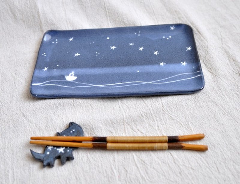 Galaxy series of large square plates - Plates & Trays - Pottery Blue