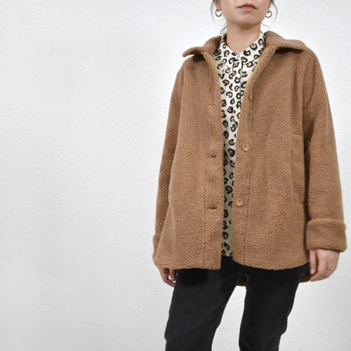 HER'S BOBBIE SHEARLING JACKET 拿鐵色 搖粒絨 羊羔毛 保暖外套