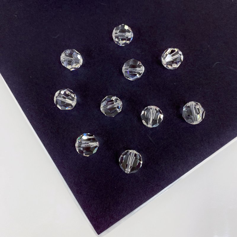 Edith & Jaz • Swarovski 10mm  Round Faceted Bead (Crystal) 10pcs/set - งานโลหะ/เครื่องประดับ - แก้ว สีใส