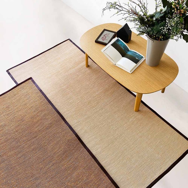 PDM | NATURAL woven floor mat (light wood color) three sizes - พรมปูพื้น - วัสดุกันนำ้ สีกากี