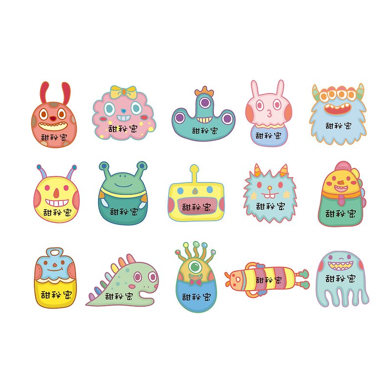 45 enter customized name stickers / monster models - Stickers - Paper 