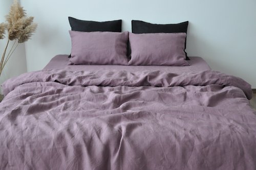 True Things Mauve linen pillowcase / Purple pillow cover / Euro, American, Taiwan size