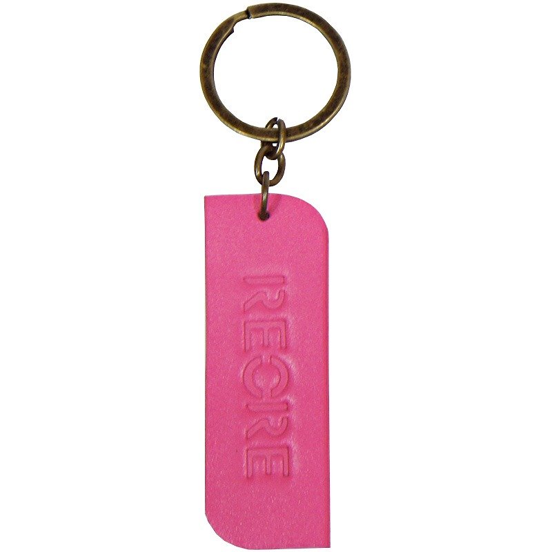 Brand leather key ring pink - Keychains - Genuine Leather 