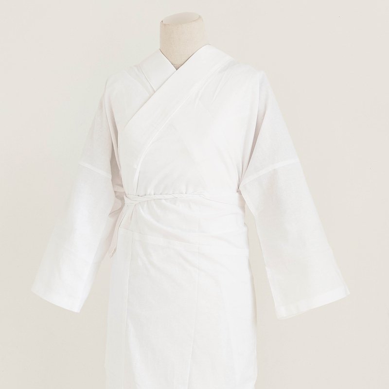 100%純棉襦袢 附領芯 /白色和服內著/ 長袖/短袖和服通用襦袢 - 女襯衫 - 棉．麻 白色