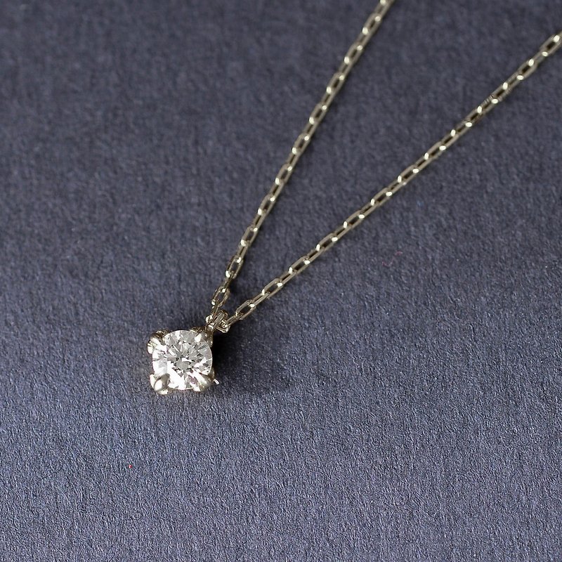 K18WG x Chain K18WG x Diamond 0.1ct Bourgeon - 設計館 ECETY Jewelry 項鍊