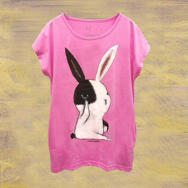emmaAparty illustration long version T: Ghost face rabbit - Women's T-Shirts - Cotton & Hemp 