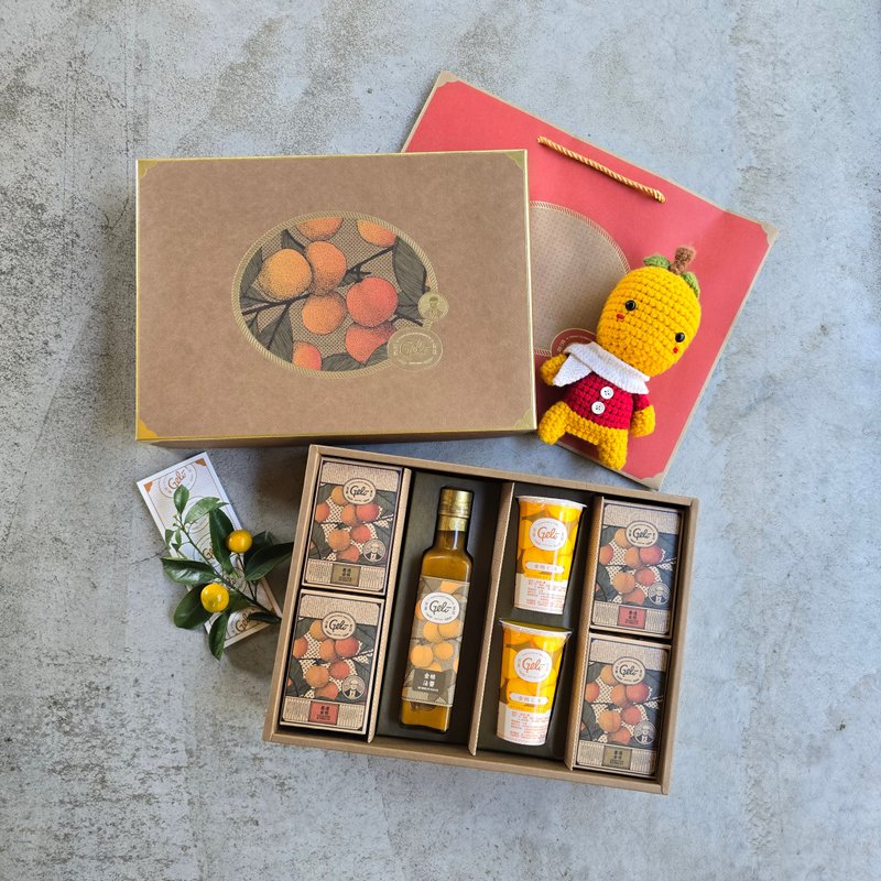 New Year Ju Feng Gift Box L25 (Kumquat Series + Kumquat Dip Sauce + Optional Matching) - Comes with Carrying Bag - เค้กและของหวาน - อาหารสด 