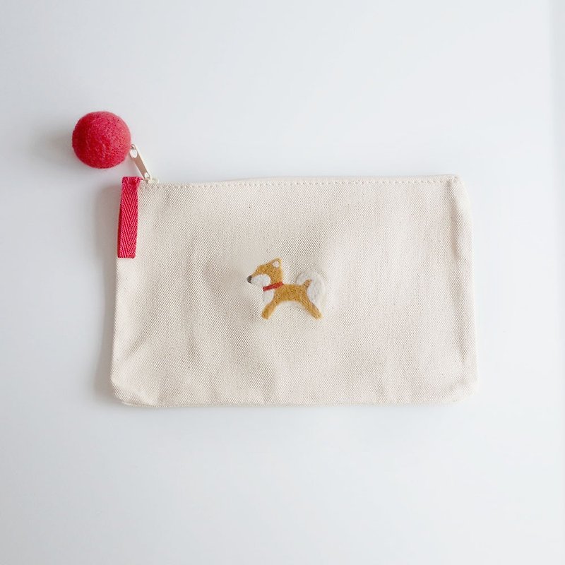 [Q-cute] Cosmetic bag series-Shiba Inu, Thunder Dragon, Mount Fuji, Tokyo Tower - Toiletry Bags & Pouches - Cotton & Hemp Multicolor