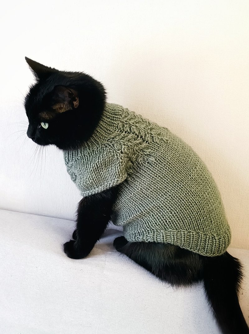 Sweater for cats Knitting jumper for pets hand knit Dog sweater Knitwear for cat - 寵物衣服 - 羊毛 