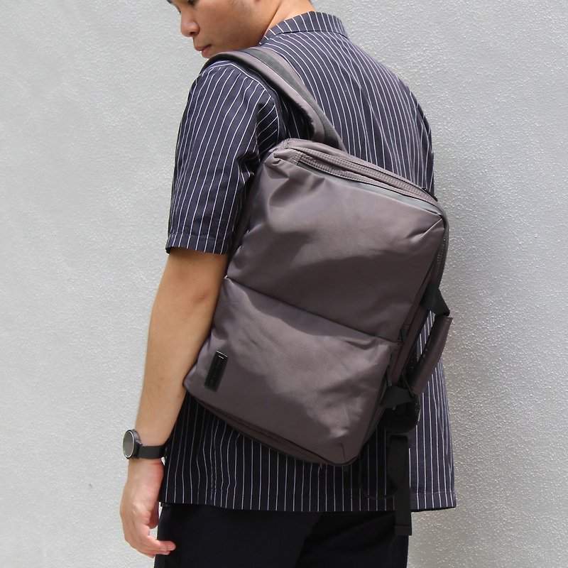Three-way backpack, briefcase, cross-body bag, computer bag - Ditto dark gray - Backpacks - Nylon Gray