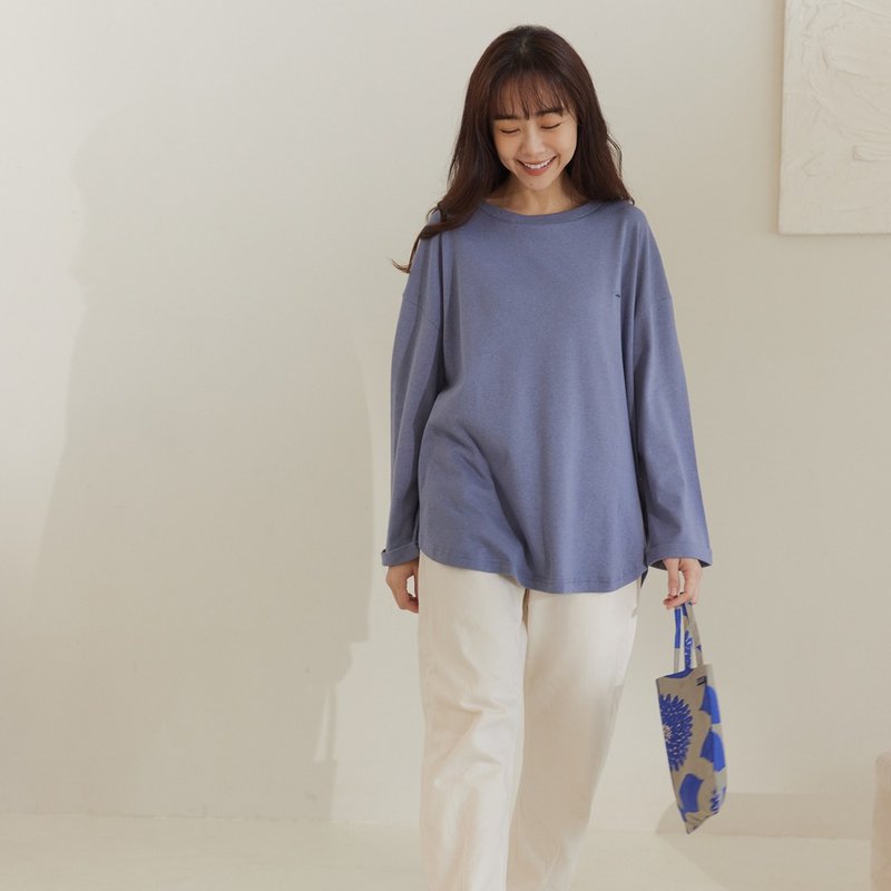 MIT有機棉優雅折袖上衣-共2色 - 女上衣/長袖上衣 - 棉．麻 多色