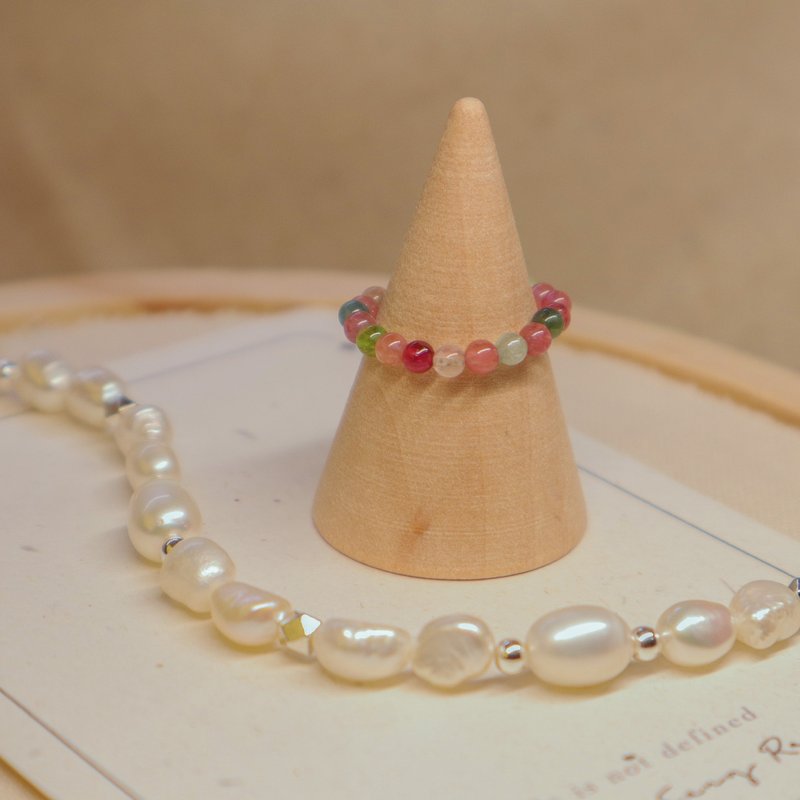 [Sweet Fairy Tale] Candy Tourmaline x Romantic Pink Sweet Ring l Handmade Original - แหวนทั่วไป - หยก 