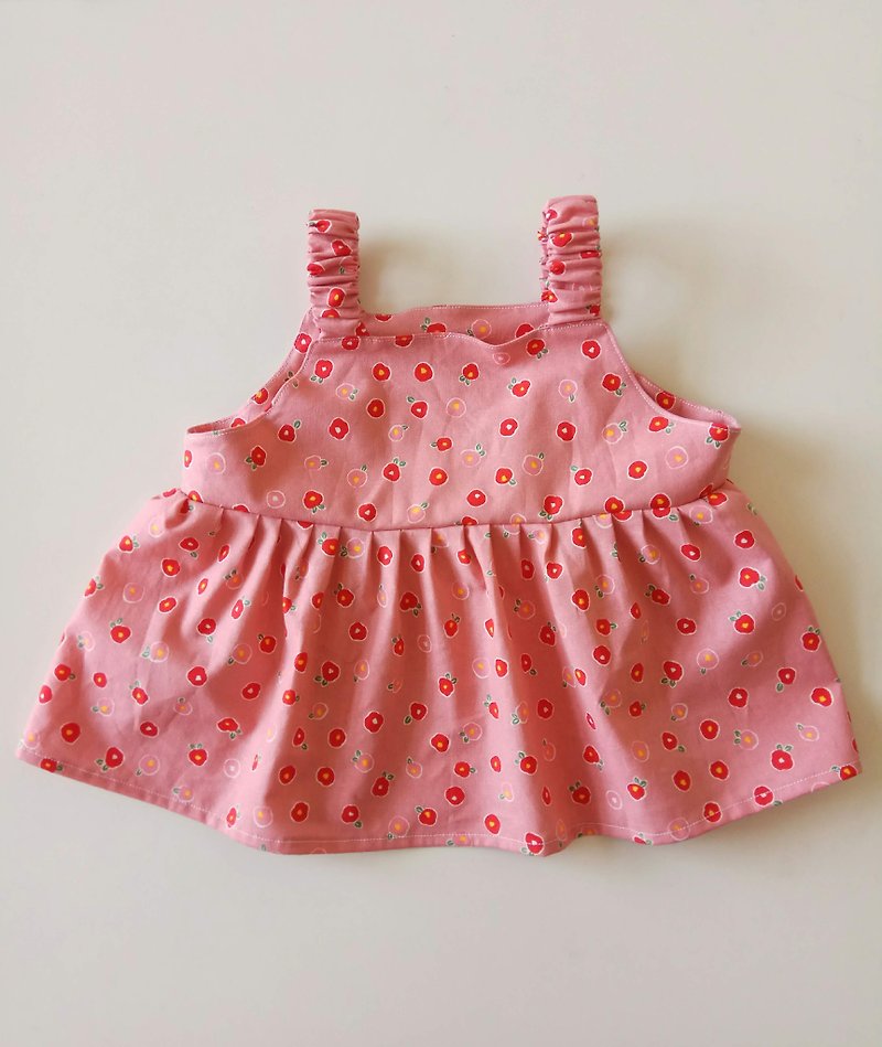 Small Flower Baby Top Summer Dress Top Baby Clothes Tank Top - เสื้อยืด - ผ้าฝ้าย/ผ้าลินิน สึชมพู