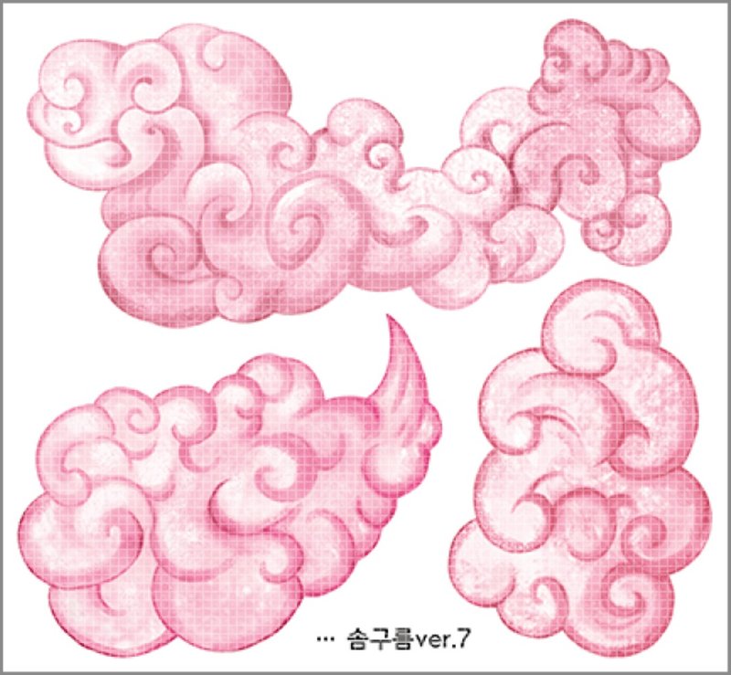 Pastel Cotton Cloud 2types (blackraccoon) Vintage collage design paper sticker - 貼紙 - 紙 多色