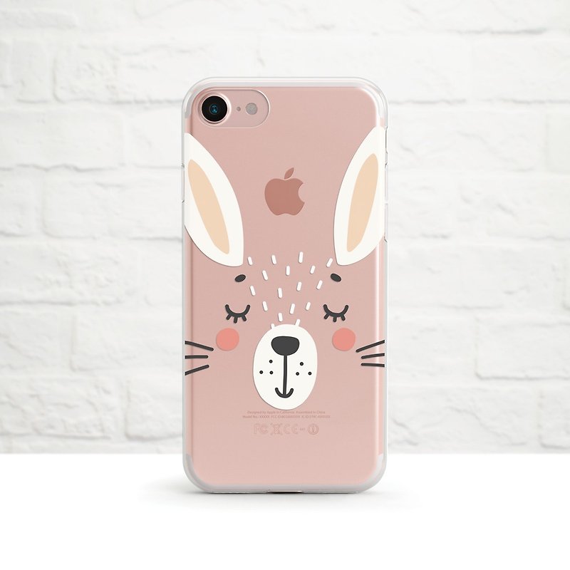 Sweet Bunny, Clear Soft Phone Case, iPhone 12, 11, Xs Max to iPhone SE, Samsung - เคส/ซองมือถือ - ซิลิคอน สึชมพู