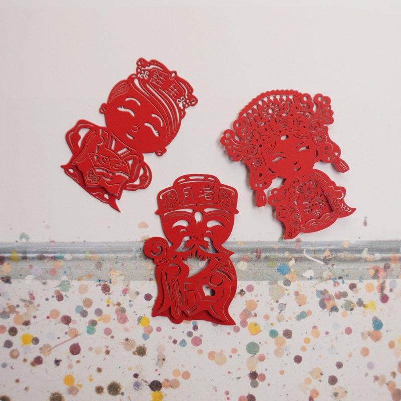 Mai Mai Grand Festivals - Cupid Chapter 3-Piece Set Paper-Cut Bookmark | Cultural Festivals, Luck & Blessings, Stationery Gifts - ที่คั่นหนังสือ - กระดาษ สีแดง