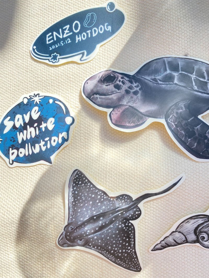 Save White Pollution Stickers - Stickers - Waterproof Material 