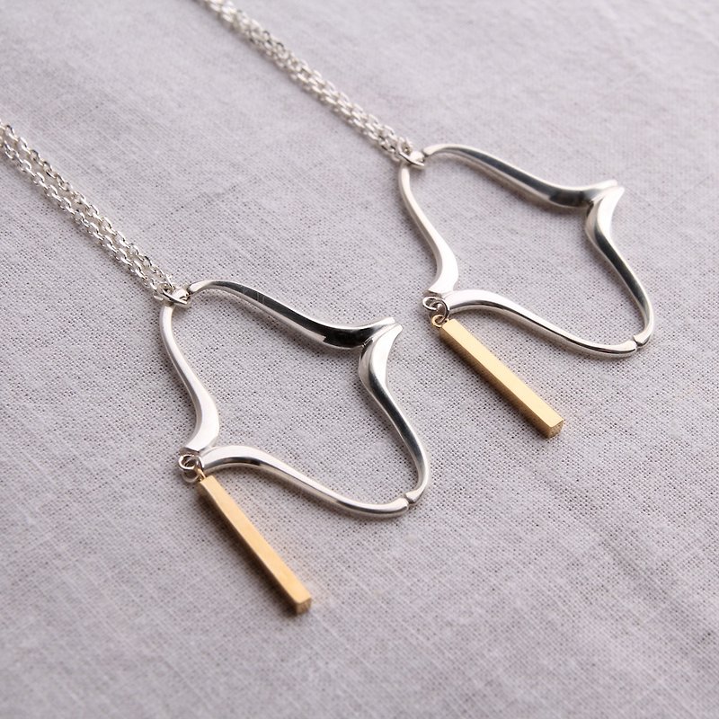Frame-collection Necklace Bar - Necklaces - Sterling Silver Silver