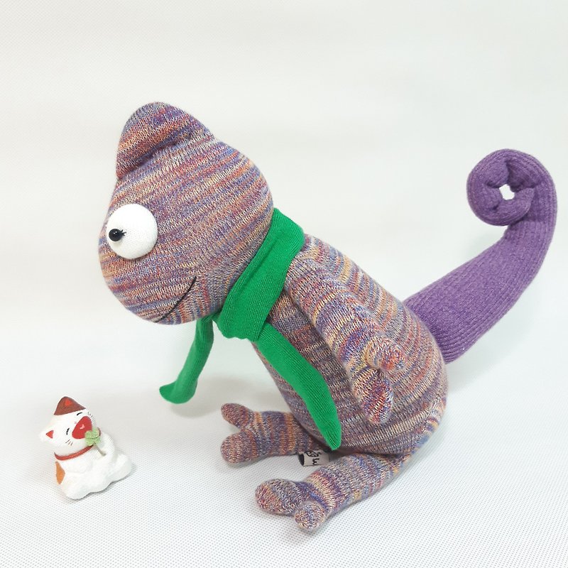 Chameleon/ Doll/ Sock Doll - Stuffed Dolls & Figurines - Cotton & Hemp Multicolor