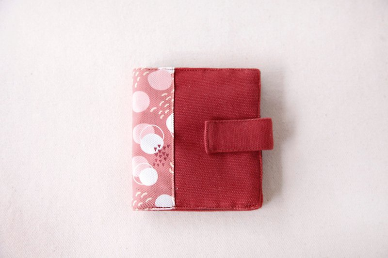 【Folding middle folder】- Xuan warm red - กระเป๋าใส่เหรียญ - ผ้าฝ้าย/ผ้าลินิน สีแดง