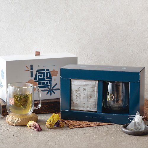 Funbodhi 方菩提 【盛】台灣梨山高山茶包+雙層隔熱玻璃杯精裝禮盒