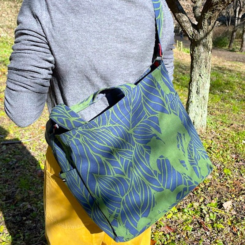 Shoulder Tote ``Kanna'' Hope_Green - Messenger Bags & Sling Bags - Cotton & Hemp 