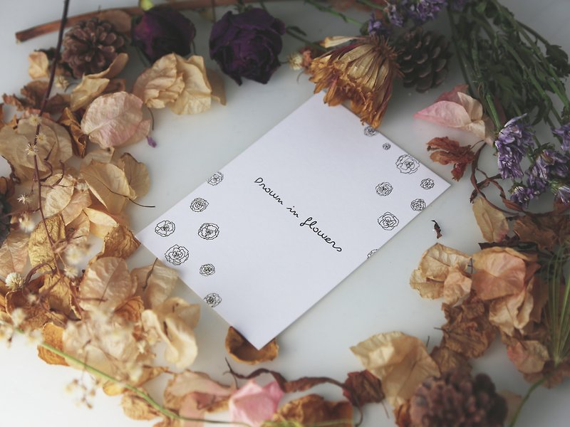 花に溺れるポストカードB - カード・はがき - 紙 ホワイト