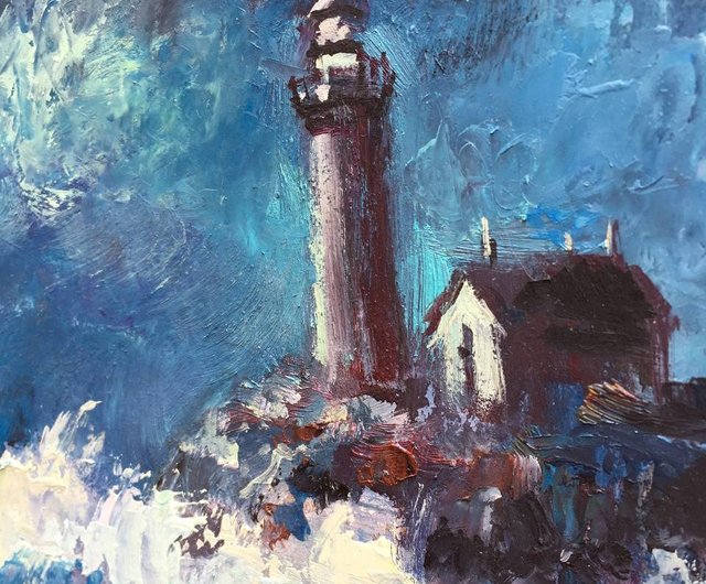 【アンティーク】額装 油絵 カモメ 灯台 海 風景画 絵画 オブジェ 帆船 /油絵】額縁 船 絵画 カモメ 海 風景画 芸術 - メルカリ