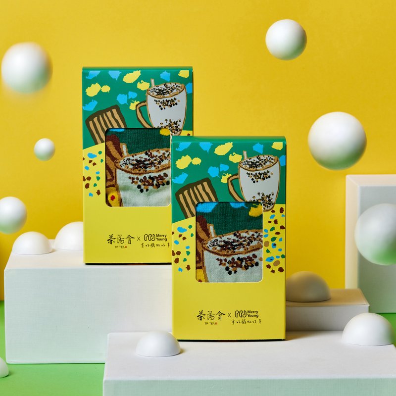 [Love beyond precious milk] Chun Shui Tang x Tea Soup Club x Happy Socks co-branded precious milk socks gift box - Socks - Eco-Friendly Materials Multicolor