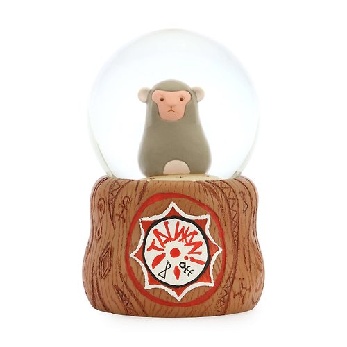 JARLL 讚爾藝術 臺灣意象-獼猴 水晶球擺飾生日彌月聖誕交換禮物燈光伴手禮原住民