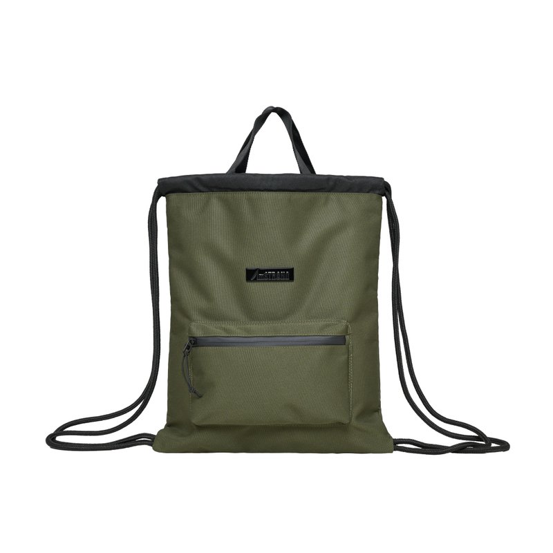 【HK Design | Athleisure Style】02-DRAWSTRING BAG Army Green - กระเป๋าหูรูด - เส้นใยสังเคราะห์ สีเขียว