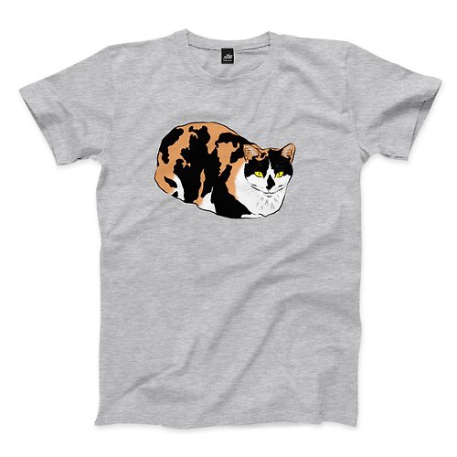 ViewFinder 打翻墨汁的貓 - 深麻灰 - 中性版T恤