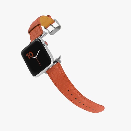 Macarooon 客製化禮物意大利真皮革錶帶Apple Watch 橙色橘色_01378