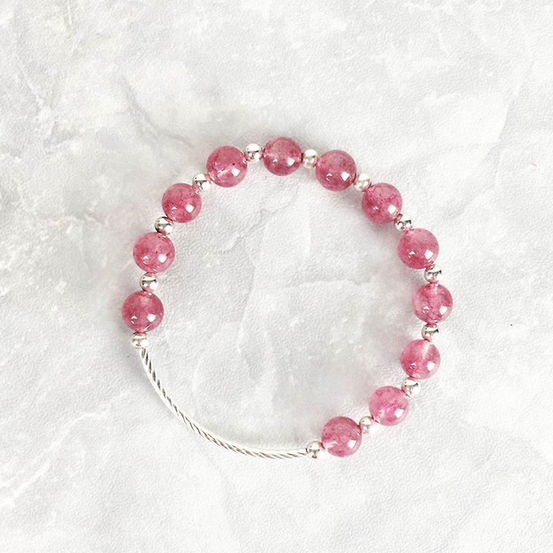 |Elbow Series|Coquettish Rose Red Strawberry Crystal (S925 Sterling Silver x Bracelet x Handmade x Customization.) - Bracelets - Gemstone Red