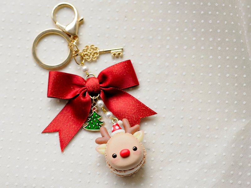 Sweet Dream:聖誕:小紅帽麋鹿馬卡龍2/包包掛飾/交換禮物