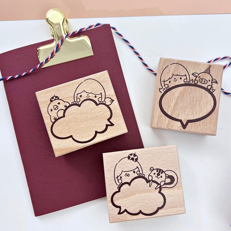 Rubber Stamp / Animal Speech Bubble (3 Designs) - Stamps & Stamp Pads - Plastic Red