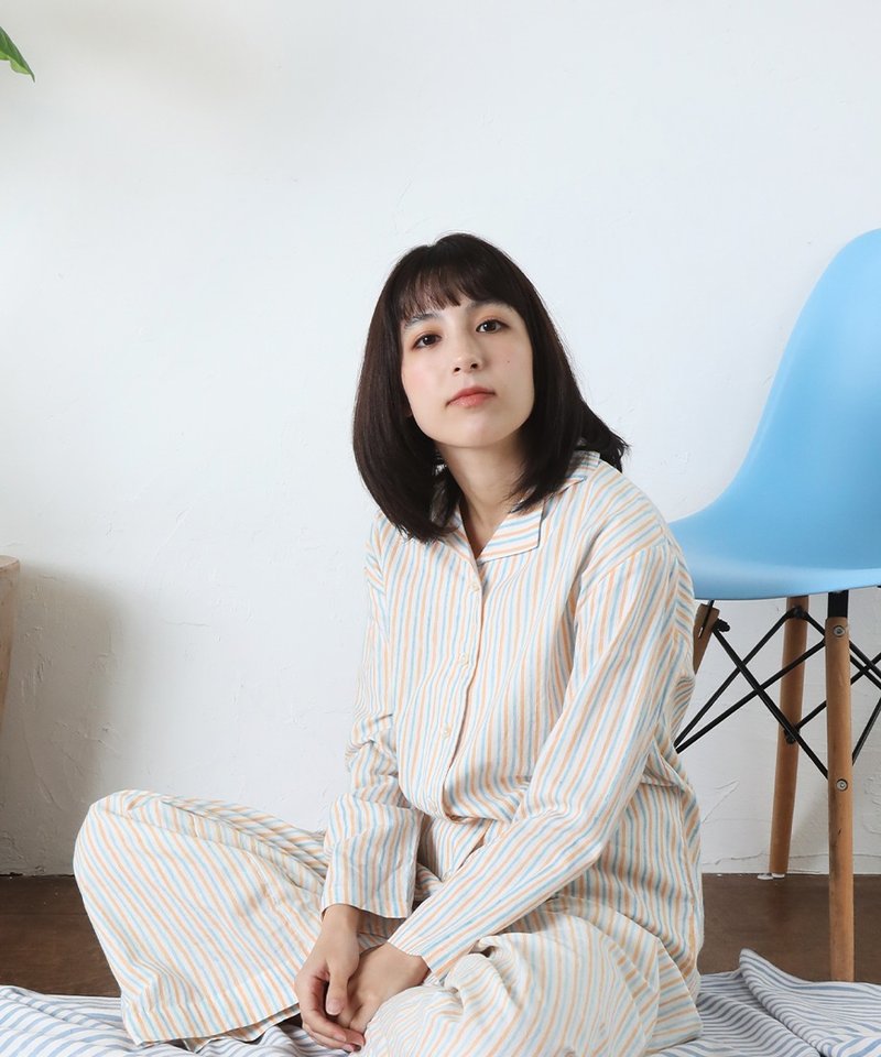 Kadi Pajamas Top Long / stripe - Loungewear & Sleepwear - Cotton & Hemp 