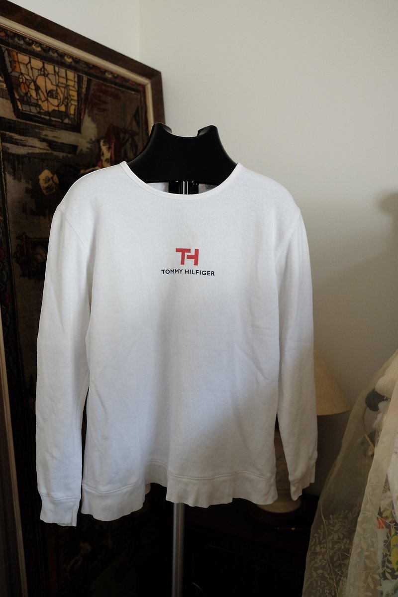 Vintage 90s Tommy hilfiger Pullover Sweatshirt - 女毛衣/針織衫 - 棉．麻 
