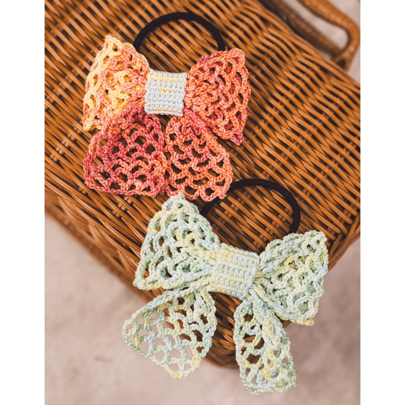 Crocheted Empty Bow Hair Ties | Braided Accessories | Handmade Accessories - Hair Accessories - Thread Multicolor