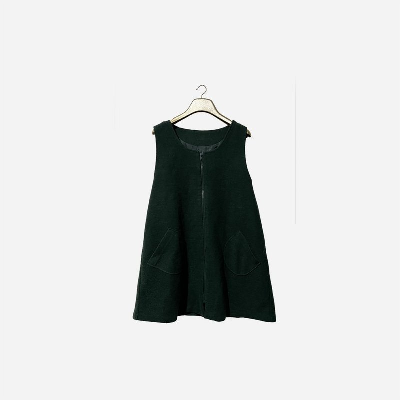 Dislocated vintage / Umbrella double pocket knitted vest no.1448 vintage - Women's Sweaters - Other Materials Green