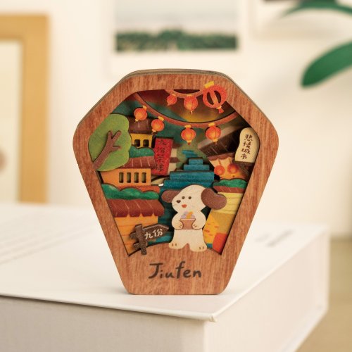 遊木時光 woodtime 【星願磁鐵燈-九份山城】臺灣紀念品 / 生活配件 / 冰箱貼
