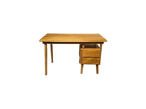 吉迪市 JatiLiving 【吉迪市100%全柚木家具】RPDE006 柚木原木辦公桌 桌子 工作桌