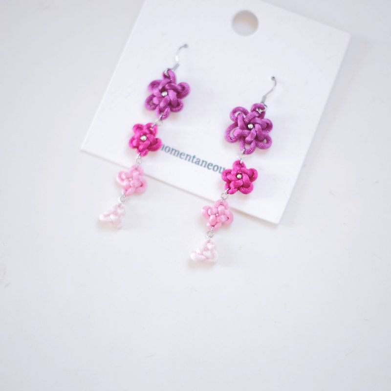 MOMENT_S | Clover Chinese Knot Earrings - Earrings & Clip-ons - Other Materials Purple