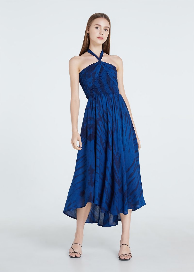 Maxi Dress for Women and Teen girls – Tie Dye Handmade Summer Dresses - One Piece Dresses - Other Materials Blue