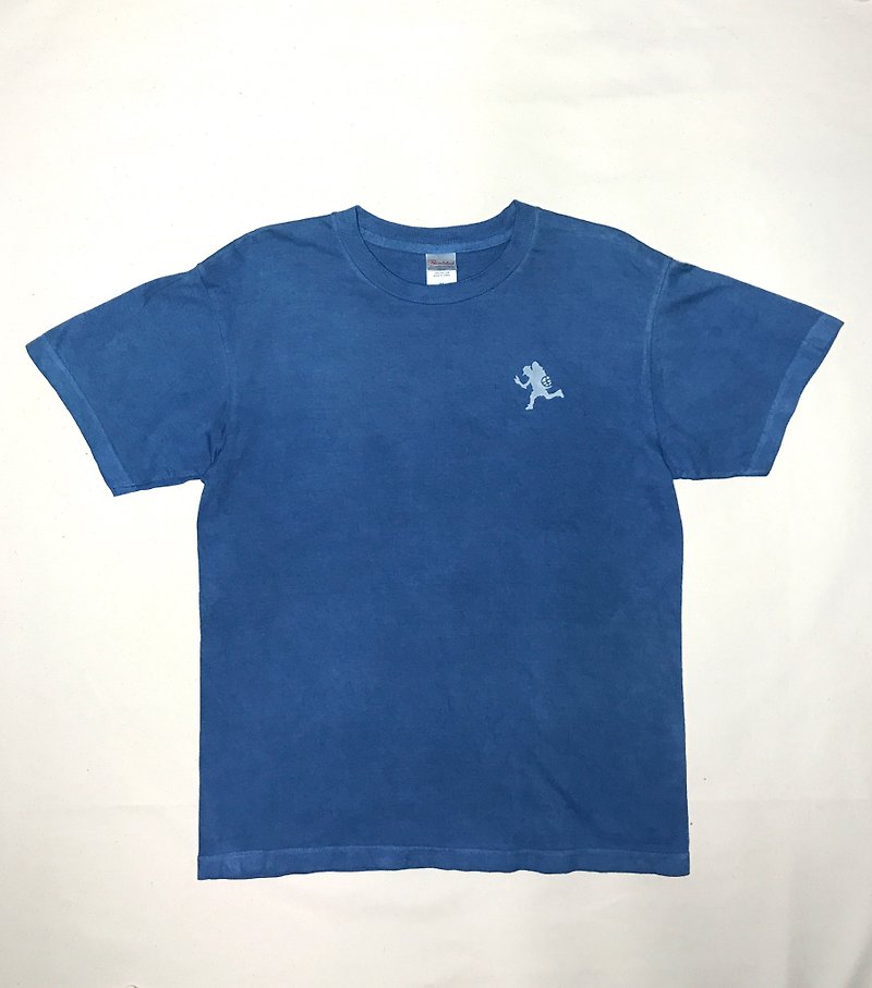 Made to order TO BUILD A FIRE TEE Indigo dye 藍 - Unisex Hoodies & T-Shirts - Cotton & Hemp Blue