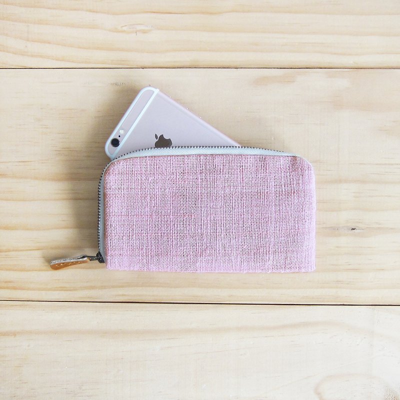 手工棉製手機包(I-Phone 7)-粉紅色 - 其他 - 棉．麻 粉紅色
