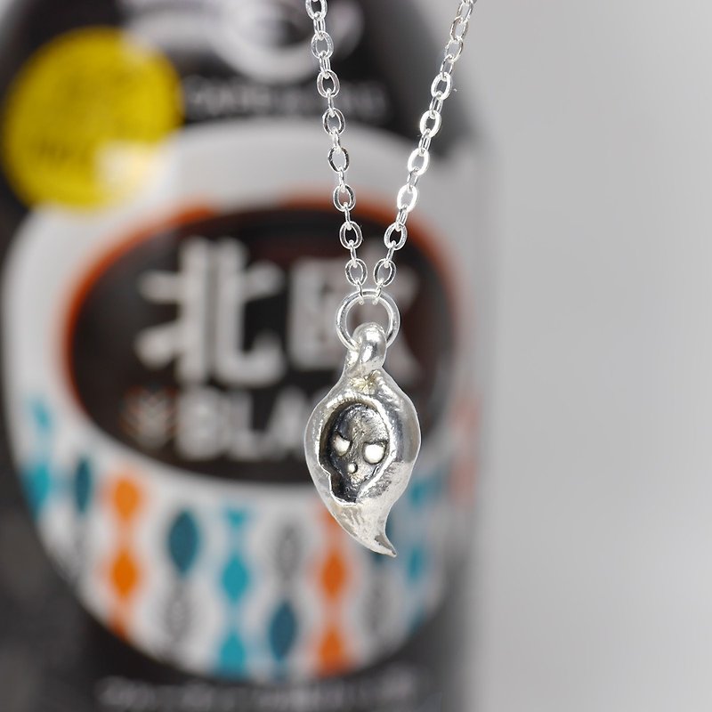 Curly Hair Skull Necklace - Halloween Jewelry -Sterling Silver - สร้อยคอ - เงินแท้ 