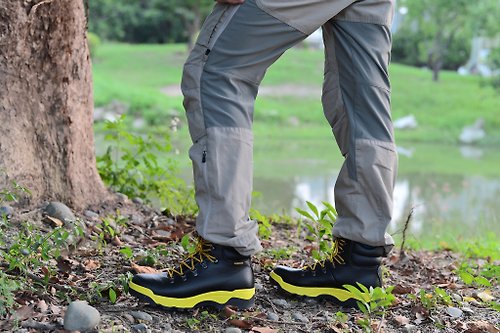 PUHU 彪琥 - 有型又好行的第一首選 MIT【輕量防水登山靴-男款黑黃】登山靴 登山鞋 防水 防滑